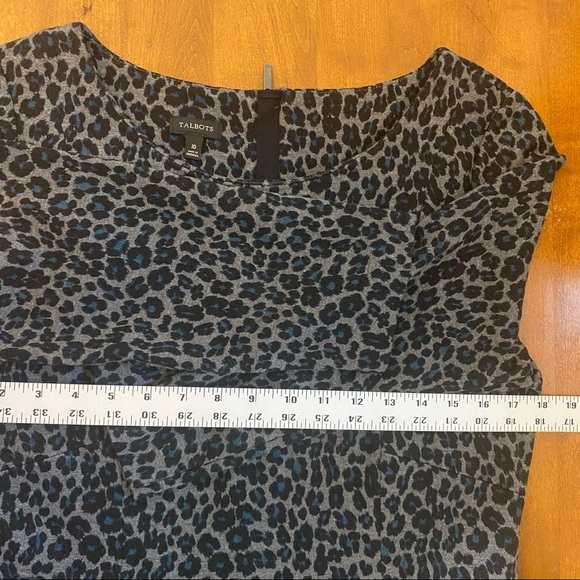 Talbots Womens Dress Size 10 Black Gray Animal Print Jersey Knit Zippered - Picture 5 of 11